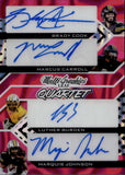 2024 Brady Cook Marcus Carroll Luther Burden Marquis Johnson Leaf Multigraphics QUARTET PINK LAVA QUAD AUTO 6/7 AUTOGRAPH #MQ-8 Missouri Tigers