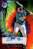 2024 Cole Emerson Leaf Electrum INKED IMPRESSIONS TIE DYE AUTO 10/35 AUTOGRAPH #II-CE1 Seattle Mariners