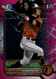 2022 Cesar Prieto Bowman Chrome 1ST BOWMAN PINK SHIMMER REFRACTOR 110/199 #BCP-206 Baltimore Orioles