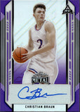 2022 Christian Braun Leaf Metal PURPLE ROOKIE AUTO 28/30 AUTOGRAPH #BA-CB3 Denver Nuggets