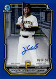2026 Jeancer Custodio Bowman Chrome 1ST BOWMAN BLUE REFRACTOR AUTO 025/150 AUTOGRAPH #CPA-JCO Pittsburgh Pirates