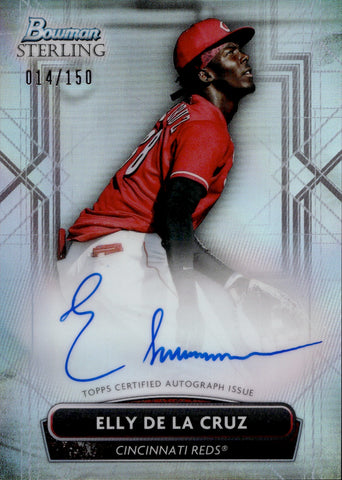 2022 Elly De La Cruz Bowman Sterling REFRACTOR AUTO 014/150 AUTOGRAPH #PA-ED Cincinnati Reds
