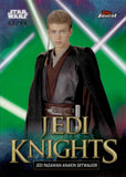 2025 Jedi Padawan Anakin Skywalker Topps Star Wars #FJK-16 FINEST JEDI KNIGHTS GREEN REFRACTOR 62/99