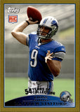 2009 Matthew Stafford Topps GOLD BORDER ROOKIE 1288/2009 #430 Detroit Lions