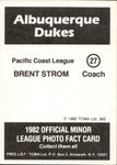 1982 Albuquerque Dukes TCMA COMPLETE 27 CARD SET W/ John Franco & Orel Hershiser #1-27