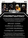 2024 Brady Cook Marcus Carroll Luther Burden Marquis Johnson Leaf Multigraphics QUARTET PINK LAVA QUAD AUTO 6/7 AUTOGRAPH #MQ-8 Missouri Tigers