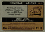 2021 Yadier Molina Topps Heritage CLUBHOUSE COLLECTION BAT RELIC #CCR-YM St. Louis Cardinals