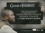 2023 Nonso Anoize as Xaro Xhoan Daxos Rittenhouse Game of Thrones AUTO AUTOGRAPH #NA