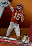 2023 Ty Simpson Bowman University Chrome ROOKIE ORANGE REFRACTOR 10/25 #23 Los Angeles Rams