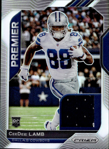 2020 Ceedee Lamb Panini Prizm PREMIER ROOKIE SILVER JERSEY Dallas Cowboys #7