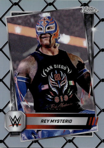 2025 Rey Mysterio Topps Chrome WWE STEEL CAGE REFRACTOR 14/37 #62 WWE Legend
