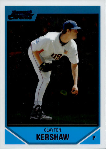 2007 Clayton Kershaw Bowman Chrome Draft Picks & Prospects ROOKIE RC #BDPP77 Los Angeles Dodgers 3