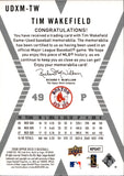 2008 Tim Wakfield Upper Deck X JERSEY RELIC #UDXM-TW Boston Red Sox