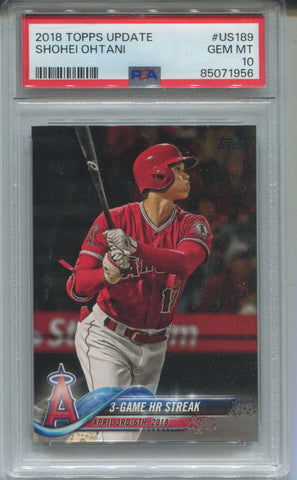 2018 Shohei Ohtani Topps Update ROOKIE RC PSA 10 #US189 Anaheim Angels 1956