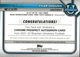 2021-22 Tyler Shough Bowman University Chrome 1ST BOWMAN ROOKIE REFRACTOR AUTO AUTOGRAPH RC #BCPA-TS New Orleans Saints