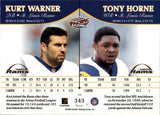1999 Kurt Warner Tony Horne Pacific ROOKIE St. Louis Rams #343 5