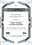 2022 Topps Finest Star Wars Autograph Tom Edden as First Order Storm Trooper #FA-TE AUTO PURPLE REFRACTOR 186/299