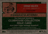 2024 Jordan Walker Topps Heritage CLUBHOUSE COLLECTION BAT RELIC #CCR-JWA St. Louis Cardinals