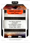 2023 Debra Wilson as Cere Junda Topps Finest Star Wars REFRACTOR AUTO AUTOGRAPH #FA-DW 1