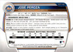 2023 Jose Peroza Bowman Chrome PROSPECTS 1ST BOWMAN GREEN GRASS REFRACTOR 29/99 BCP-149 New York Mets