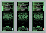 2003-04 Lebron James Chris Bosh Carmelo Anthony Topps Rookie Matrix ROOKIE Cavaliers Nuggets Raptors #111 #113 #114