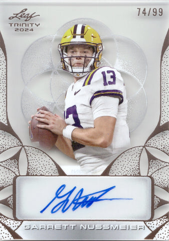 2024 Garrett Nussmeier Leaf Trinity ACETATE ROOKIE AUTO 74/99 AUTOGRAPH #CA-GN1 LSU Tigers