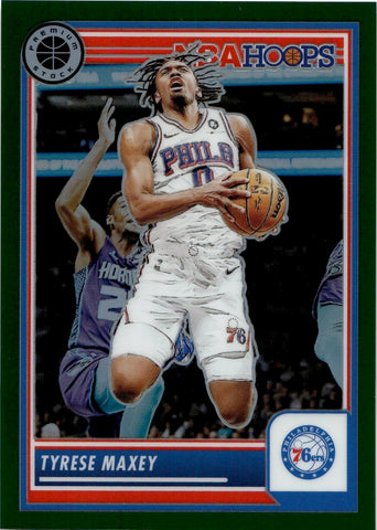 2023-24 Tyrese Maxey Panini Hoops Premium Stock GREEN PRIZM 61/75 Philadelphia 76ers #144