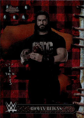 2025 Roman Reigns Topps Chrome Cactus Jack RED & BLACK REFRACTOR #25