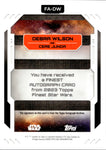 2023 Debra Wilson as Cere Junda Topps Finest Star Wars REFRACTOR AUTO AUTOGRAPH #FA-DW 2