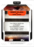 2023 Debra Wilson as Cere Junda Topps Finest Star Wars REFRACTOR AUTO AUTOGRAPH #FA-DW 2