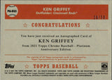 2021 Ken Griffey Sr. Topps Chrome Platinum Anniversary GOLD REFRACTOR AUTO 20/50 AUTOGRAPH #PA-KGS Cincinnati Reds