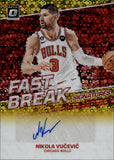 2022-23 Nikola Vucevic Donruss Optic Fast Brk SIGNATURES GOLD AUTO JERSEY NUMBER 09/10 AUTOGRAPH #FBS-NVC Chicago Bulls