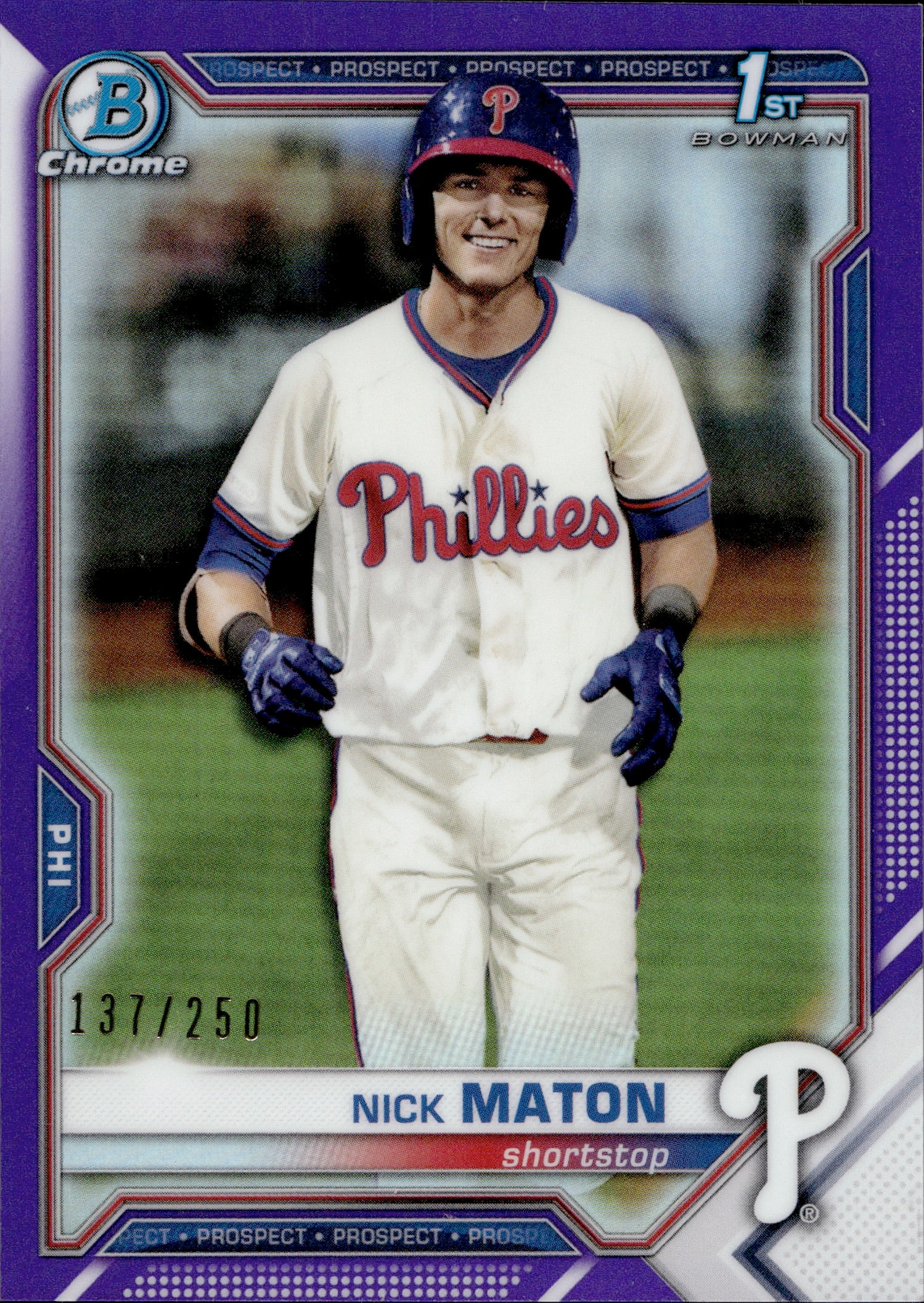 Nick Maton RC 2021 Topps Stadium Club Chrome Rookie Autograph 