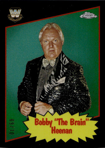 2025 Bobby "The Brain" Heenan Topps Chrome WWE 1985 LEGENDS BLACK REFRACTOR 09/10 #85TL-BH WWE Legend