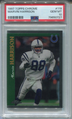 1997 Marvin Harrison Topps Chrome PSA 10 #119 Indianapolis Colts HOF 0727