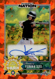 2025 James Tibbs III Leaf Baseball Nation SATURDAY IN THE PARK ORANGE ICE AUTO 2/4 AUTOGRAPH #SA-JT1 Los Angeles Dodgers