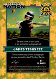2025 James Tibbs III Leaf Baseball Nation SATURDAY IN THE PARK ORANGE ICE AUTO 2/4 AUTOGRAPH #SA-JT1 Los Angeles Dodgers