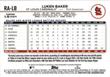2024 Luken Baker Topps Chrome ROOKIE AUTO AUTOGRAPH RC #RA-LB St. Louis Cardinals 3