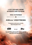 2025 Topps Chrome Star Wars Autograph Nika Futterman as Asajj Ventress #A-AJ AUTO GOLD REFRACTOR 45/50