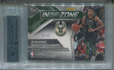 2017-18 Giannis Antetokounmpo Panini Spectra NEON BLUE IN THE ZONE AUTO JERSEY NUMBER 34/99 AUTOGRAPH BGS 9/10 #3 Milwaukee Bucks 7682