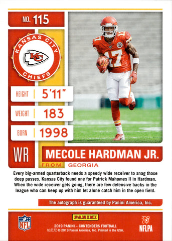 NFL Mecole Hardman Signed Trading Cards, Collectible Mecole Hardman Signed  Trading Cards