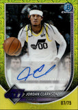 2025-26 Jordan Clarkson Bowman Chrome Mega Box YELLOW MOJO REFRACTOR AUTO 07/75 AUTOGRAPH #BCA-JC Utah Jazz