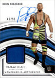 2023 Bron Brkker Panini Immaculate WWE SHIRT AUTO 42/99 AUTOGRAPH RELIC #MA-BBK Friday Night Smackdown