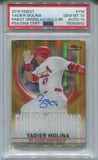 2019 Yadier Molina Topps Finest GOLD REFRACTOR FINEST ORIGINS AUTO 44/50 AUTOGRAPH PSA 10/10 #YM St. Louis Cardinals 3492