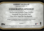 2020 Adbert Alzolay Topps Tier One ROOKIE JERSEY AUTO 62/99 AUTOGRAPH RELIC #T1AR-AA Chicago Cubs