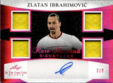 2024 Zlatan Ibrahimovic Leaf In the Game Used PINK RARE MATERIALS QUAD JERSEY AUTO 7/7 AUTOGRAPH RELIC #RMS-ZI1 AC Milan