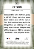 2024 Colt Keith Topps Update Series ROOKIE HOME FIELD ADVANTAGE RC #HFA-37 Detroit Tigers