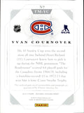 2013-14 Yvan Cournoyer Panini National Treasures TRIPLE JERSEY AUTO AUTOGRAPH RELIC #TM-YC Montreal Canadiens