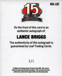 2025 Lance Briggs Leaf 15th Anniversary 1948 DESIGN SILVER SWIRL MINI AUTO 1/1 ONE OF ONE AUTOGRAPH #48A-LB2 Chicago Bears
