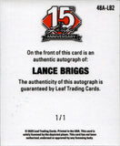 2025 Lance Briggs Leaf 15th Anniversary 1948 DESIGN SILVER SWIRL MINI AUTO 1/1 ONE OF ONE AUTOGRAPH #48A-LB2 Chicago Bears